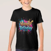 Verjaardag Cheer – Kleurrijke Happy Birthday T-shi Tri-Blend Shirt (Voorkant)