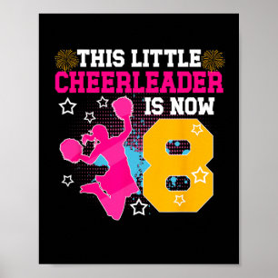 Verjaardag Cheerleader Meisje 8 Jaar Poster