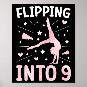 Verjaardag Cheerleading Meisje Negen Jaar Oud Chee Poster