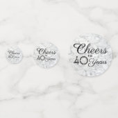 VERJAARDAG Cheers Nep wit marmeren tafel Confetti (Voorkanten)
