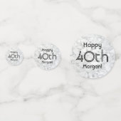 VERJAARDAG Cheers Nep wit marmeren tafel Confetti (Achterkanten)