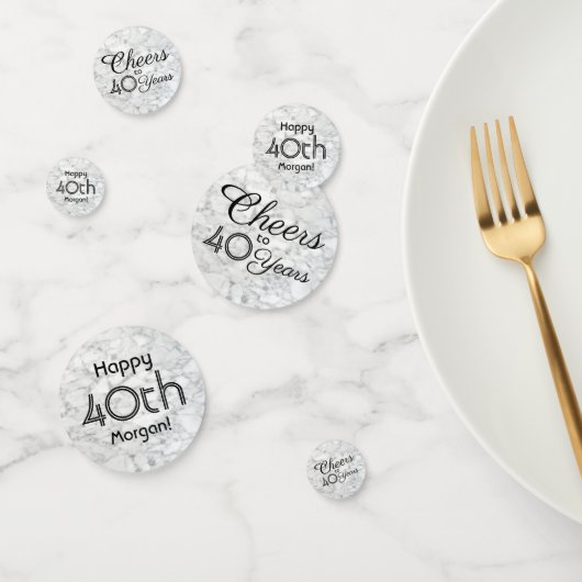 VERJAARDAG Cheers Nep wit marmeren tafel Confetti (Groep)