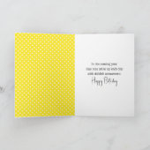 Verjaardag Chibi Kind met gele bloem Kaart (Binnen)