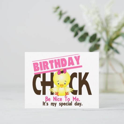 Verjaardag Chick 2 Briefkaart (Staand voorkant)