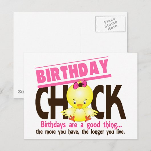 Verjaardag Chick 4 Briefkaart (Voorkant / Achterkant)