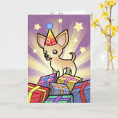 Verjaardag Chihuahua (gladde jas) Kaart (Gele Bloem)