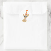 Verjaardag Chihuahua Ronde Sticker (Tas)