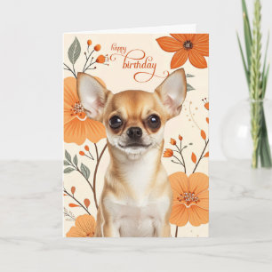 Verjaardag Chihuaua Hond met Korte Haren Retro Kaart