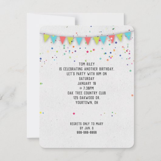 Verjaardag Chimpansee party uitnodiging (Achterkant)