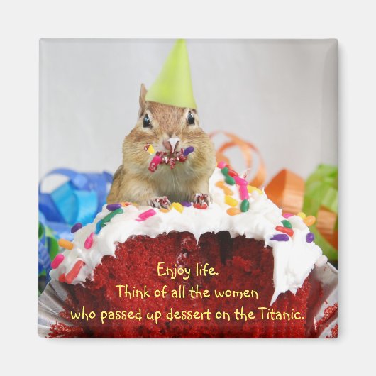 Verjaardag Chipmunk Magnet (Voorkant)