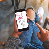 Verjaardag Chique Schattige Waterverf  Roze Flamin Kaart