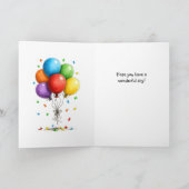 Verjaardag Chocolade Cake Ballonnen Kaart (Binnen)