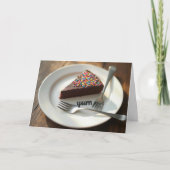 Verjaardag Chocolade Cheesecake Kaart (Voorkant)