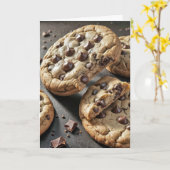 Verjaardag Chocolade Chip Cookies Kaart (Gele Bloem)