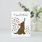 Verjaardag Chocolade Labrador Cartoon Briefkaart (Staand voorkant)