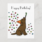 Verjaardag Chocolade Labrador Cartoon Briefkaart (Voorkant)
