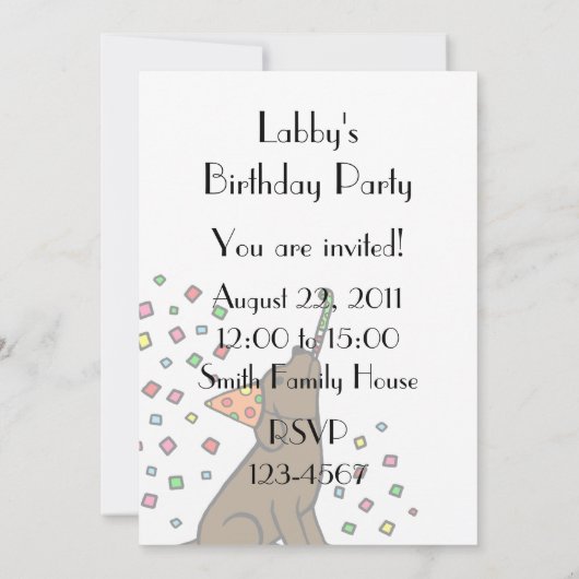 Verjaardag Chocolade Labrador Cartoon Kaart (Achterkant)