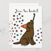 Verjaardag Chocolade Labrador Cartoon Kaart (Voorkant / Achterkant)