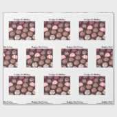 Verjaardag chocolade truffels wikkelpapier cadeaupapier (Vlak)