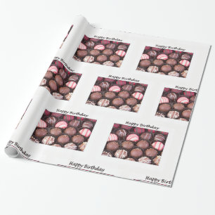 Verjaardag chocolade truffels wikkelpapier cadeaupapier