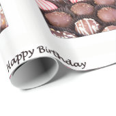 Verjaardag chocolade truffels wikkelpapier cadeaupapier (Rol Hoek)
