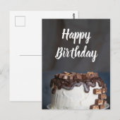Verjaardag chocoladetaart briefkaart (Voorkant / Achterkant)