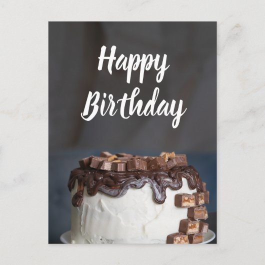 Verjaardag chocoladetaart briefkaart (Voorkant)