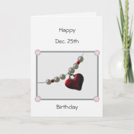 Verjaardag Christmas Bead Heart 2 Holiday Kaart