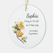 Verjaardag Chrysanthemum Gepersonaliseerd Keramisch Ornament (Links)