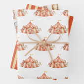 Verjaardag circusfestival inpakpapier vel (In situ)