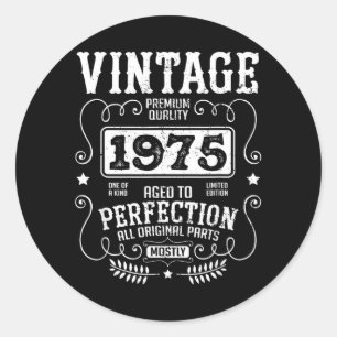 Verjaardag Citaat 1975 Geboortejaar Funny Quotes Ronde Sticker