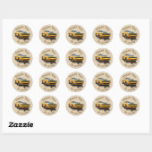 Verjaardag Classic American Muscle Car dank u Ronde Sticker (Vel)
