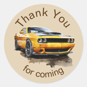 Verjaardag Classic American Muscle Car dank u Ronde Sticker