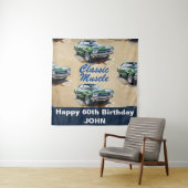 Verjaardag Classic Muscle Car achtergrond Wandkleed (In situ)
