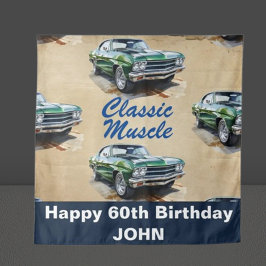 Verjaardag Classic Muscle Car achtergrond Wandkleed