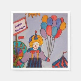 Verjaardag Clown Papier servet
