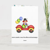 Verjaardag Clown wenskaart Kaart (Achterkant)