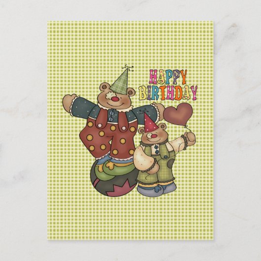 Verjaardag Clowns Briefkaart (Voorkant)