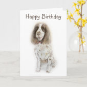 Verjaardag Cocker Spaniel Kaart (Gele Bloem)