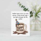 Verjaardag Coffee Cup Kaart: brouwrijke wensen Briefkaart (Staand voorkant)