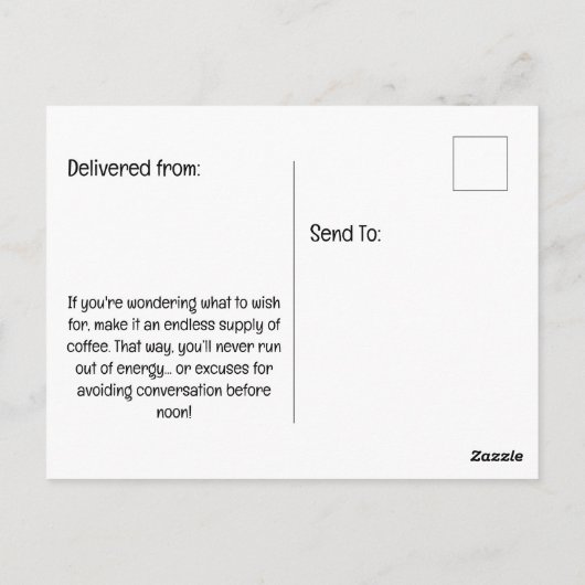 Verjaardag Coffee Cup Kaart: brouwrijke wensen Briefkaart (Achterkant)