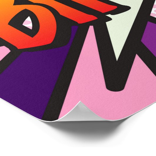 VERJAARDAG Comic Book Pop Art roze Poster (Hoek)