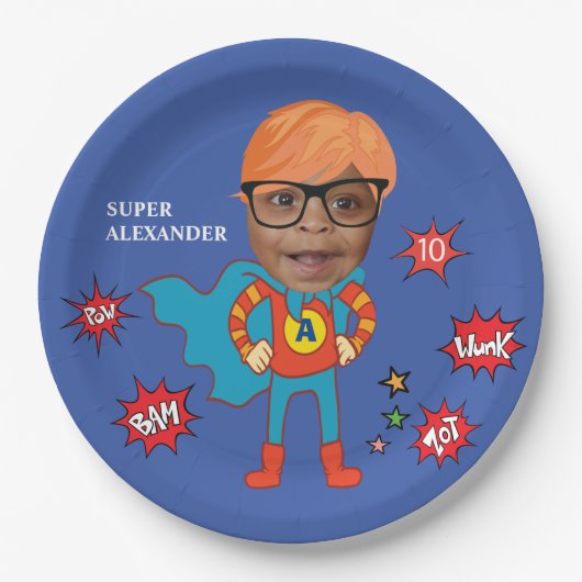 Verjaardag Comic ⚡ Fantastisch Speciaal Kind Papieren Bordje (Voorkant)