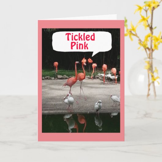 VERJAARDAG COMPLIMENT FLAMINGO'S ZIJN "GEKIETELD R KAART (Gele Bloem)