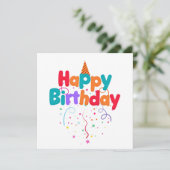 Verjaardag Confetti Kaart (Staand voorkant)