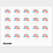 Verjaardag Confetti Knop Vierkante Sticker (Vel)