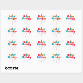 Verjaardag Confetti Ronde Sticker