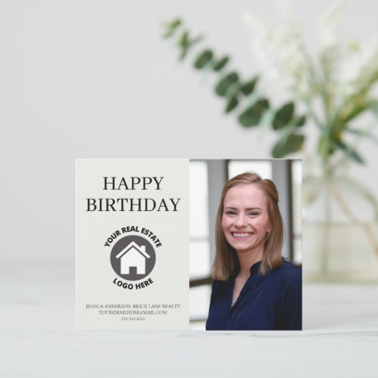 Verjaardag Contactgegevens Foto Vastgoed    Briefkaart (Staand voorkant)