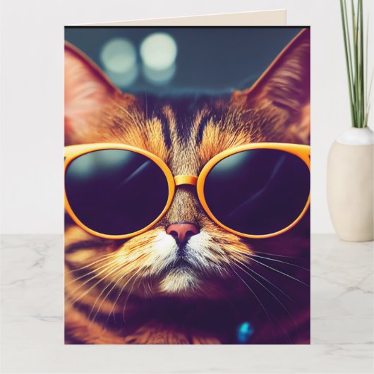 VERJAARDAG COOL CAT WENSKAARTEN KAART (Voorkant)