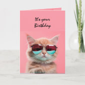 Verjaardag Cool Classy Kitten Cat Fun Humor Kaart (Voorkant)